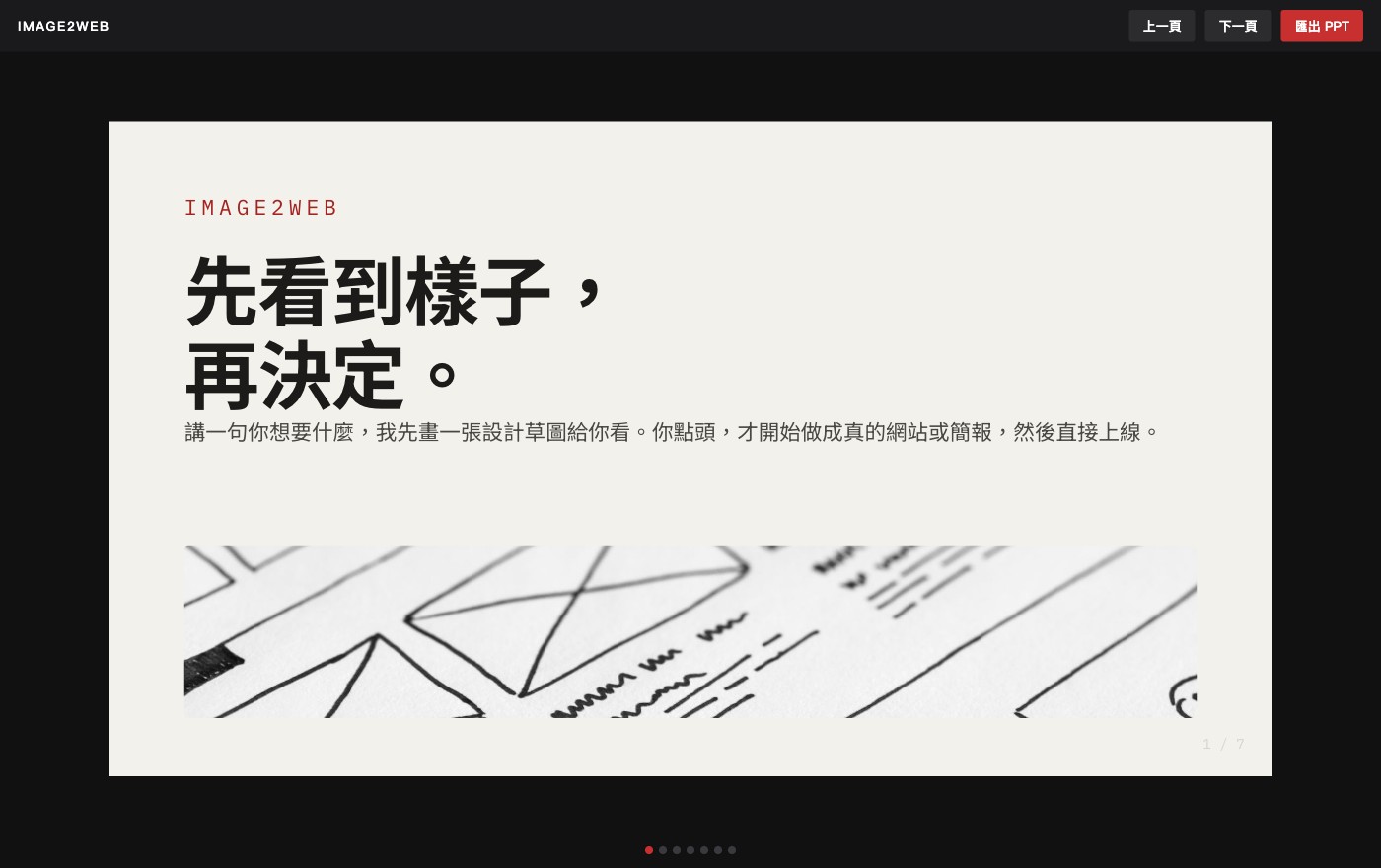 產出的網頁版簡報畫面